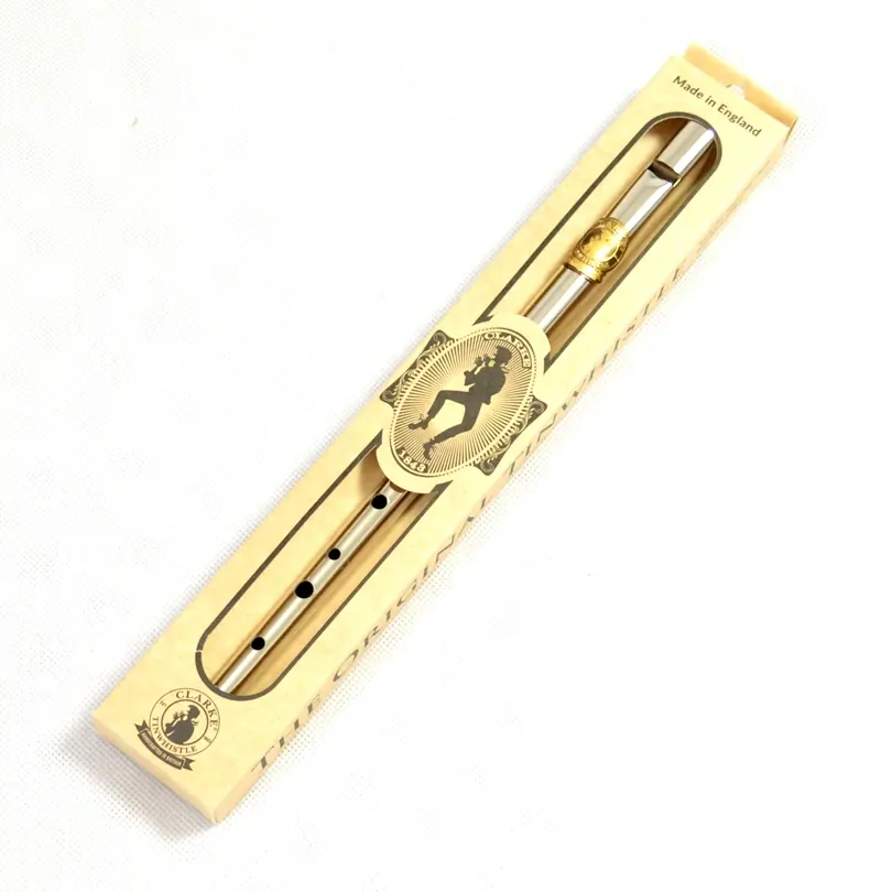 IRSKÁ FLETNA - CLARKE SPECIAL EDITION NICKEL PLATED BOXED "D" TINWHISTLE
