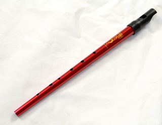 IRSKÁ FLETNA - CLARKE SWEETONE TINWHISTLE D LADĚNÍ - METALÍZA  ČERVENÁ